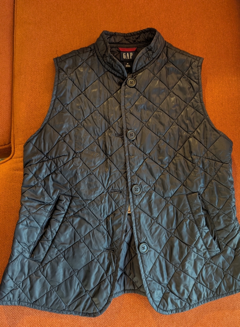 Women's GAP Adjustable Quilted Vest Black